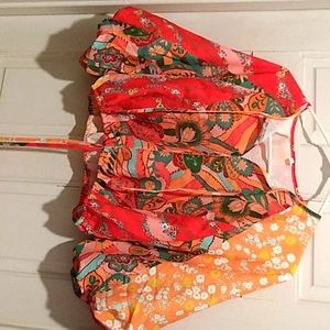 60's style colorful crop top